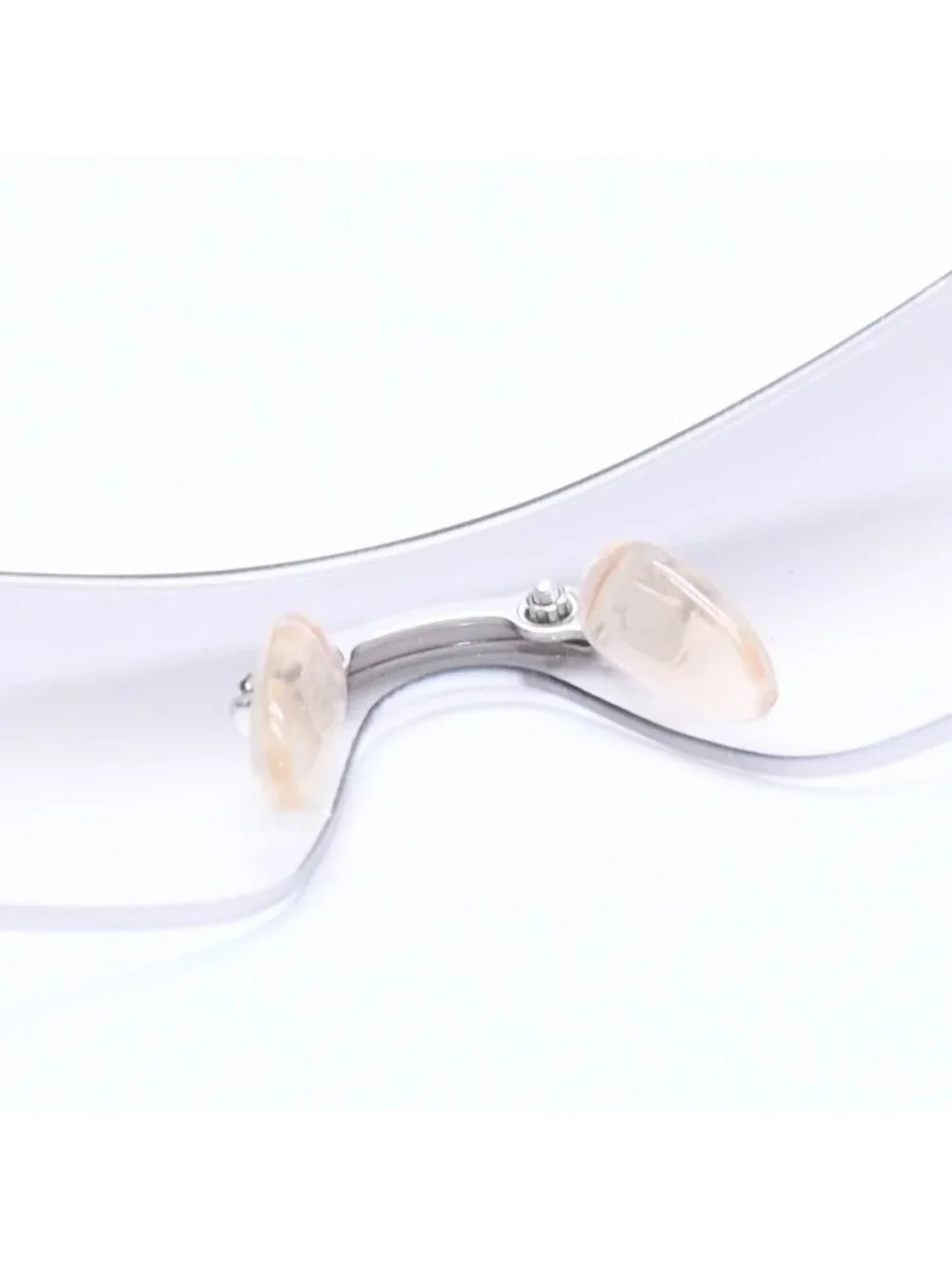 Dior Miss Ella Rimless Sunglasses Shield Gray Silver Eyewear